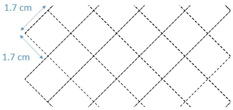 1.7 x 1.7 cm Diagonal Kare
