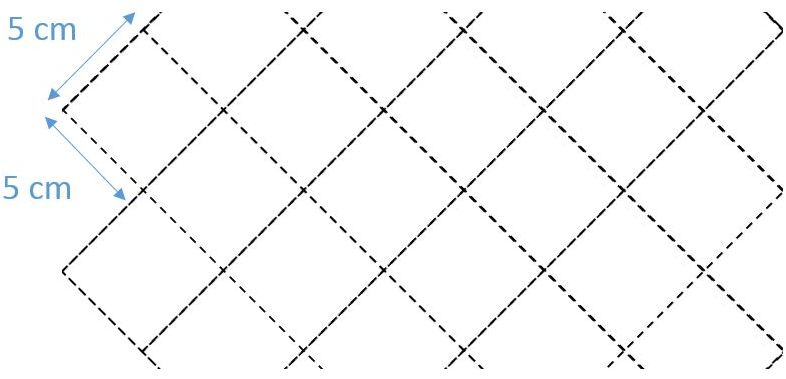 5 x 5 cm Diagonal Kare