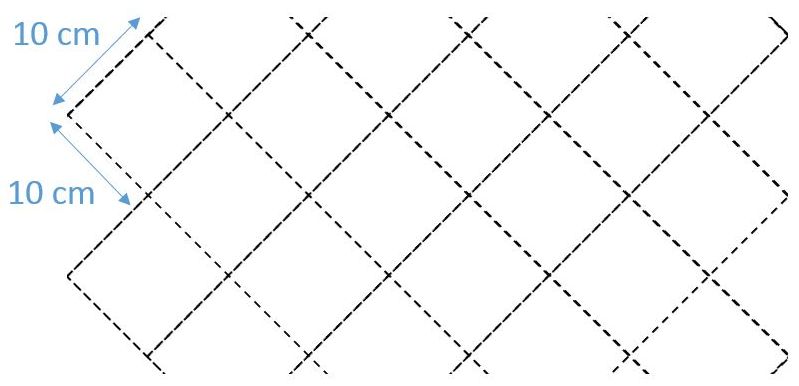 10 x 10 cm Diagonal Kare
