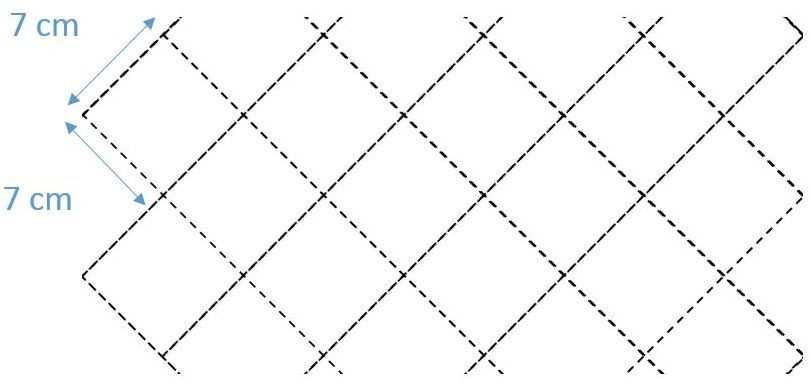 7 x 7 cm Diagonal Kare