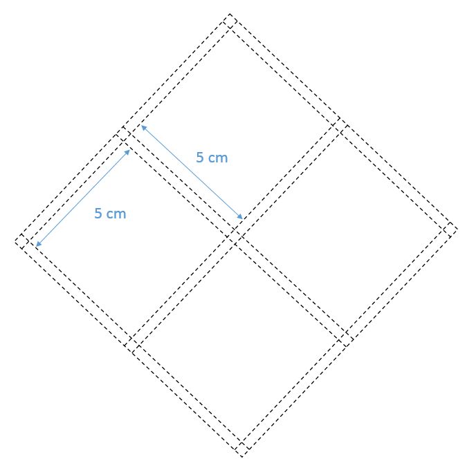 5 x 5 cm Diagonal Kare (Çift)