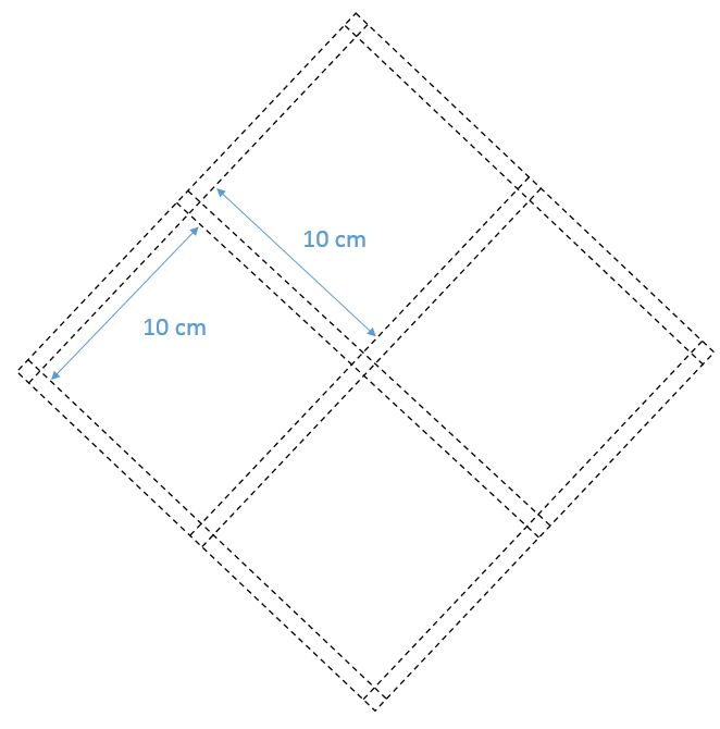 10 x 10 cm Diagonal Kare (Çift)